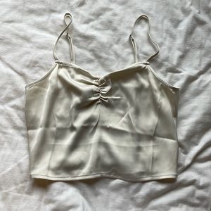 cute bp semi cropped silk tank